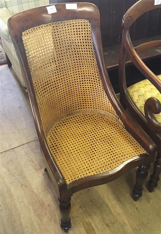 Victorian mahogany scroll armchair